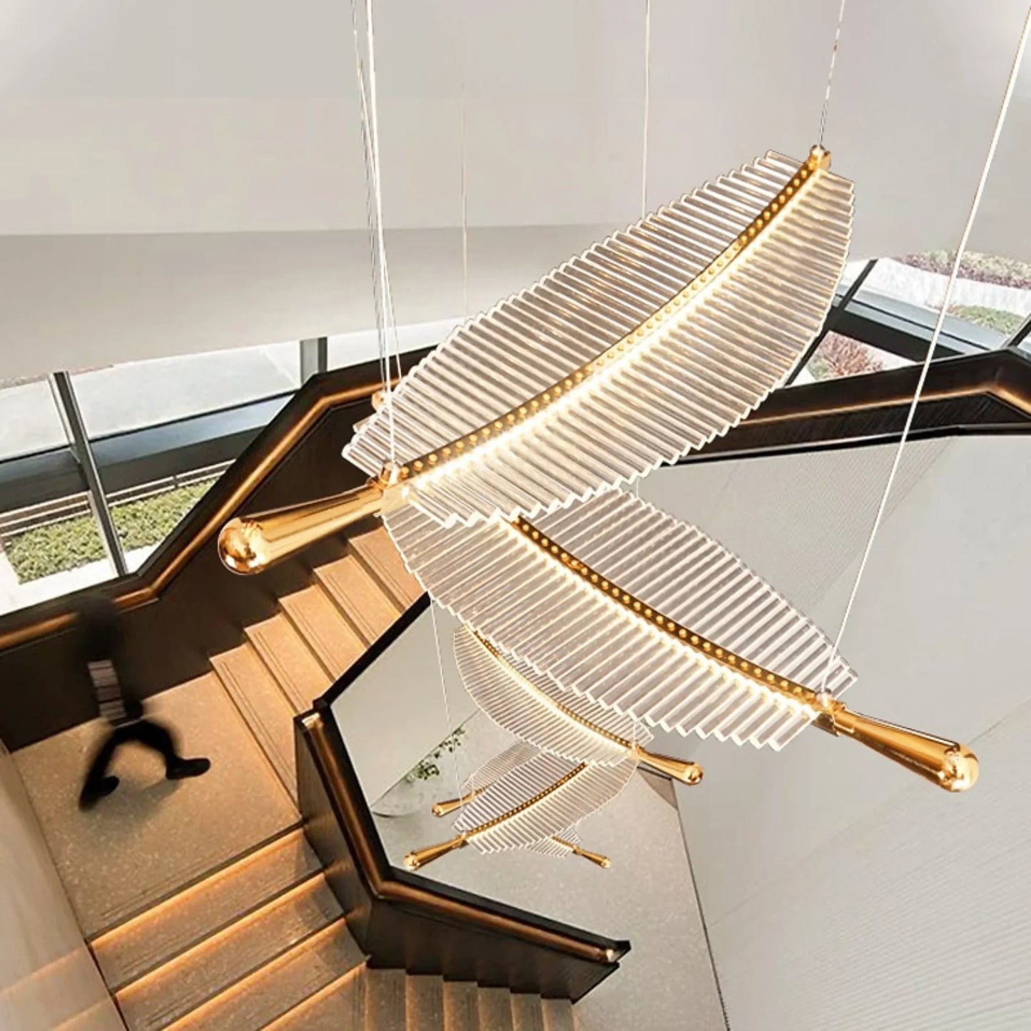 Wisteria Crystal Gold Leaves Pendant Chandelier - Pendant Lights | Lucera Lighting