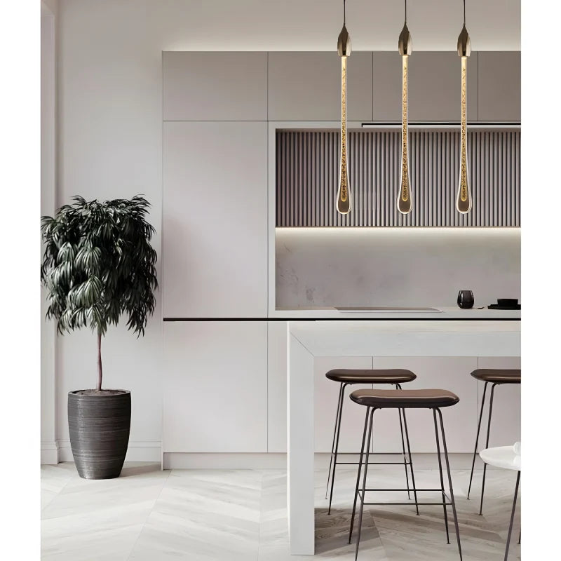 Albite Staircase Gold Crystal Chandelier - Chandeliers | Lucera Lighting