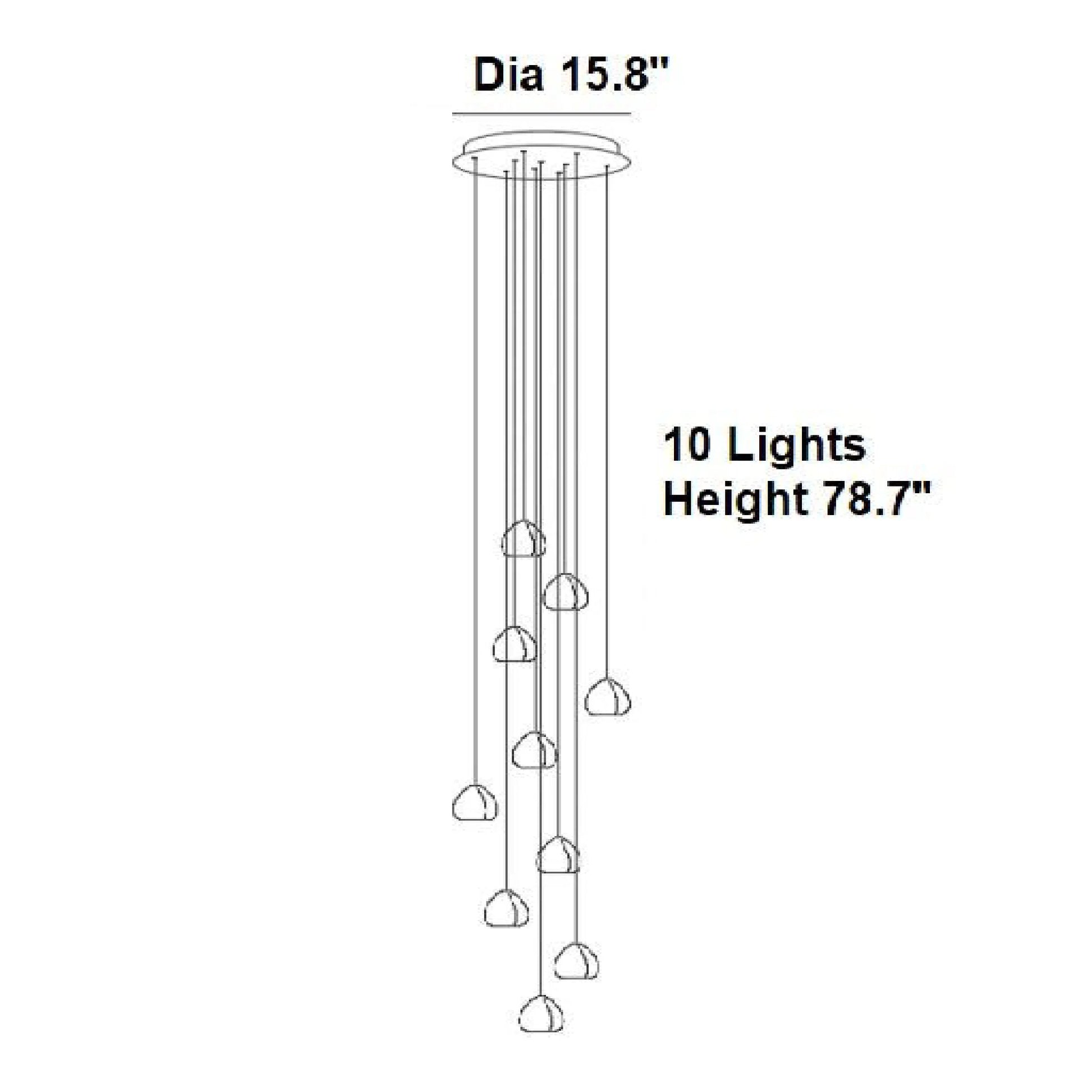 Toadflax Crystal Raindrop Staircase Chandelier - Chandeliers | Lucera Lighting