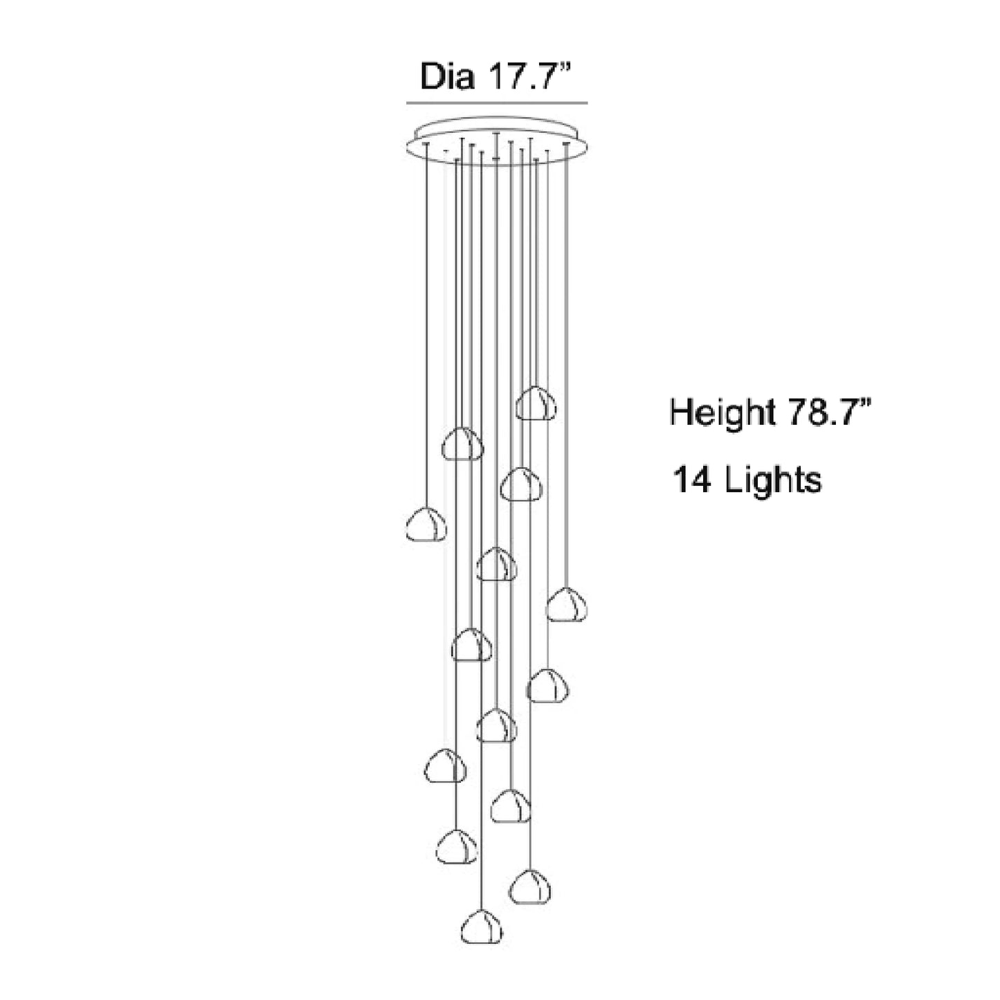 Toadflax Crystal Raindrop Staircase Chandelier - Chandeliers | Lucera Lighting