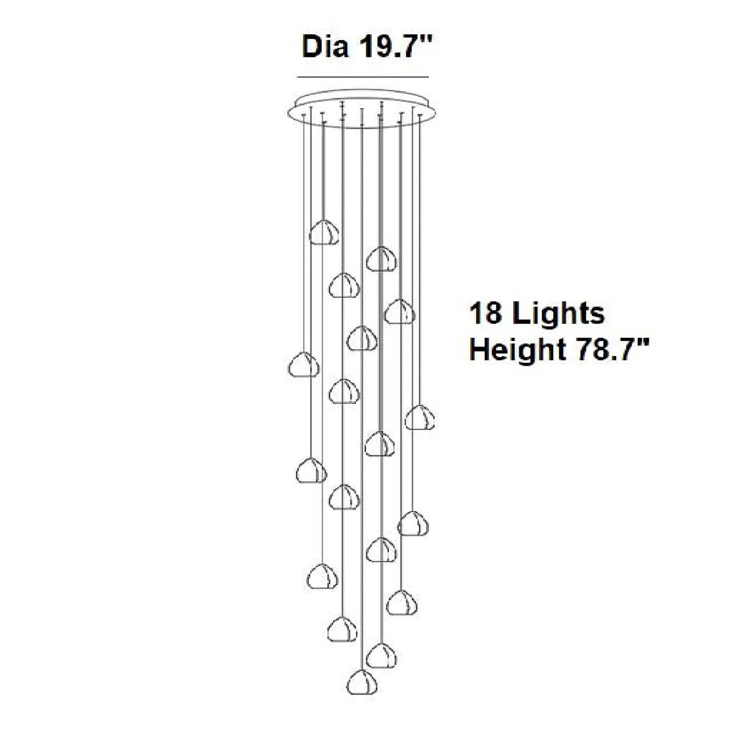 Toadflax Crystal Raindrop Staircase Chandelier - Chandeliers | Lucera Lighting