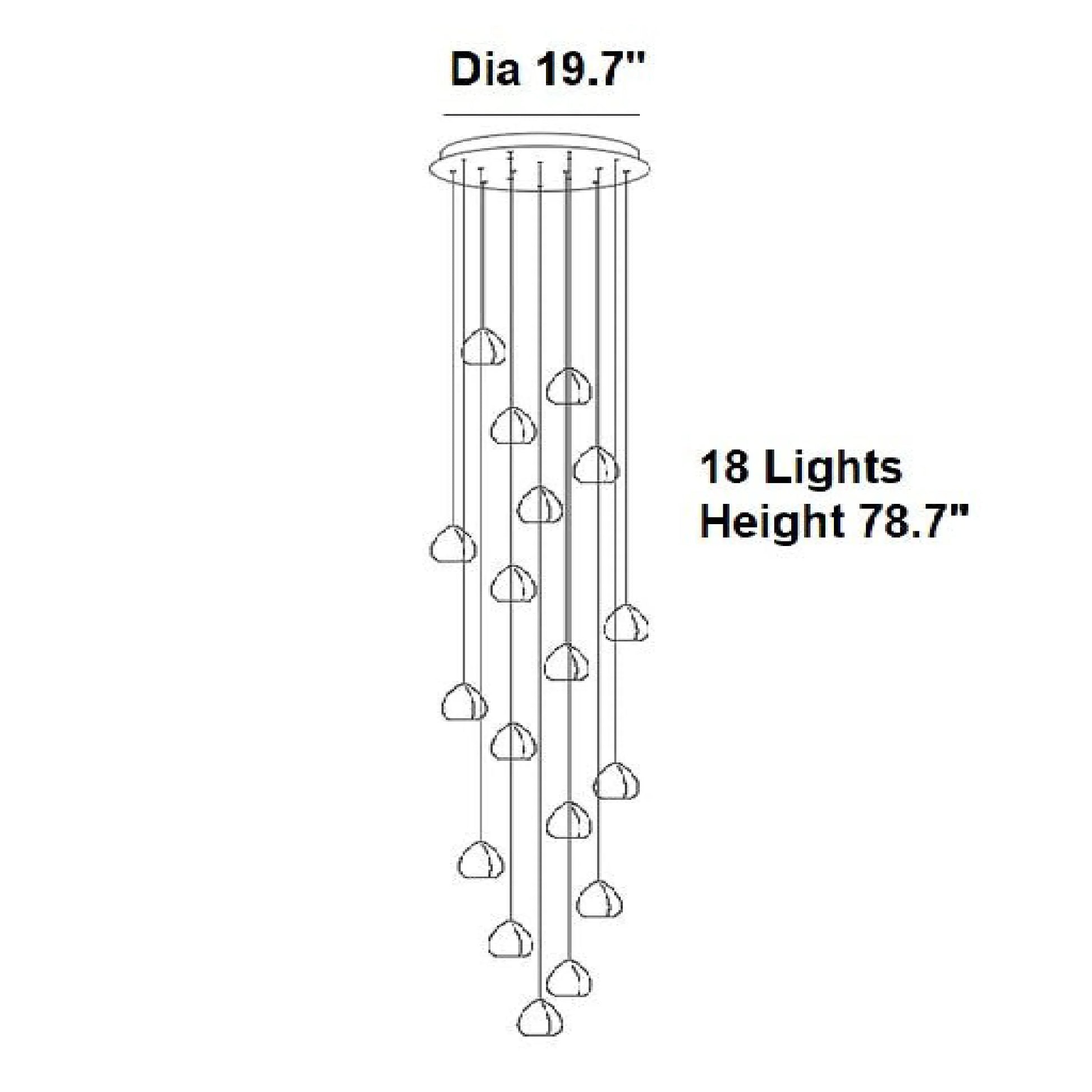 Toadflax Crystal Raindrop Staircase Chandelier - Chandeliers | Lucera Lighting