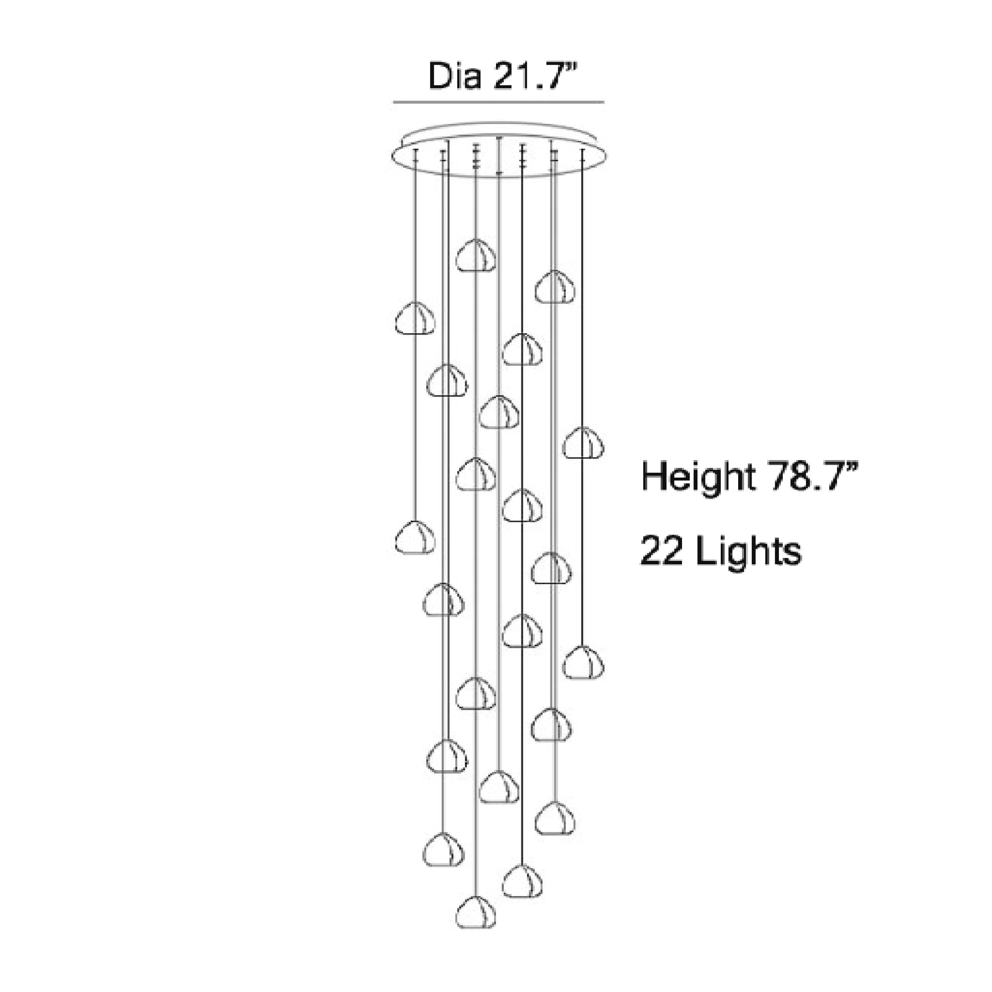 Toadflax Crystal Raindrop Staircase Chandelier - Chandeliers | Lucera Lighting