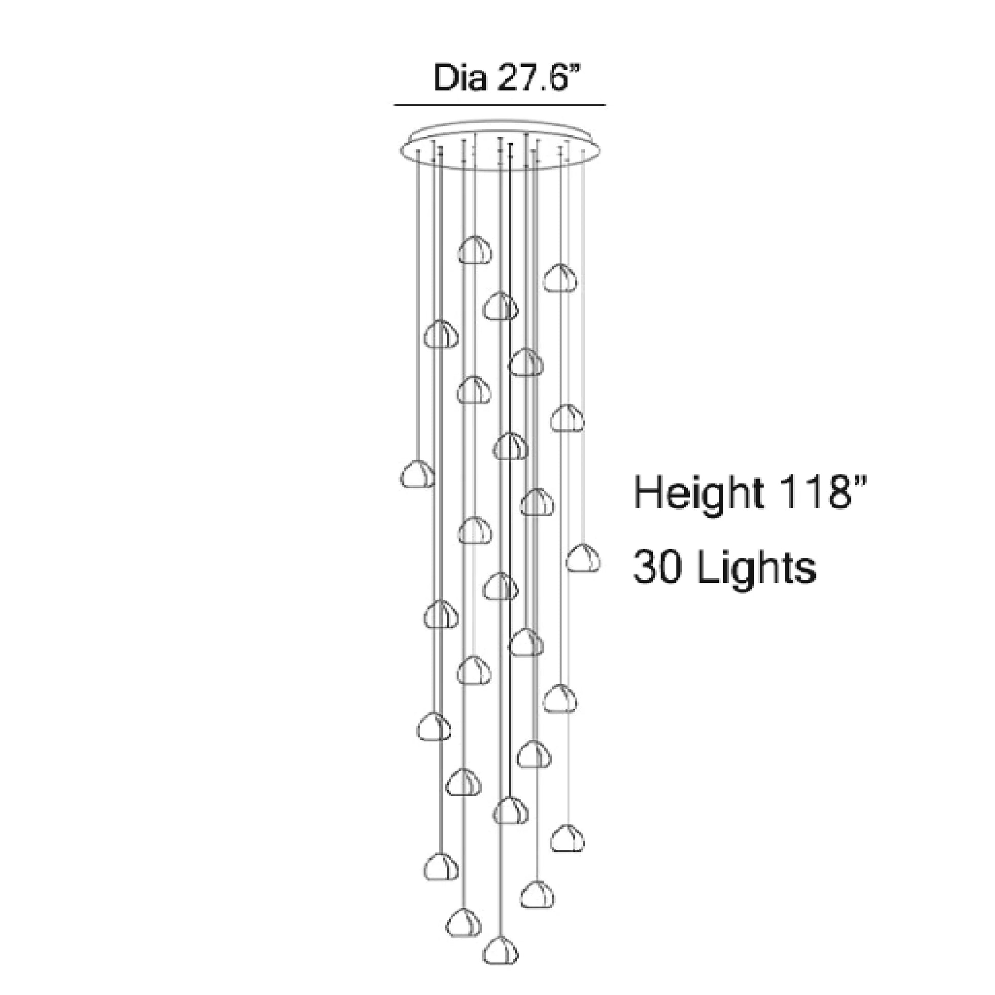 Toadflax Crystal Raindrop Staircase Chandelier - Chandeliers | Lucera Lighting