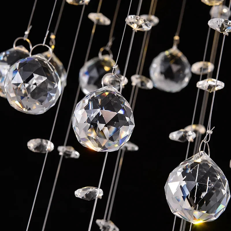 Fern Lux Oval LED Crystal Waterfall Chandelier - Chandeliers | Lucera Lighting