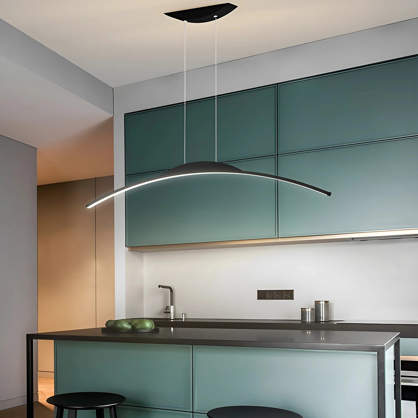 Edda Minimalist Black Chandelier - Pendant Lights | Lucera Lighting