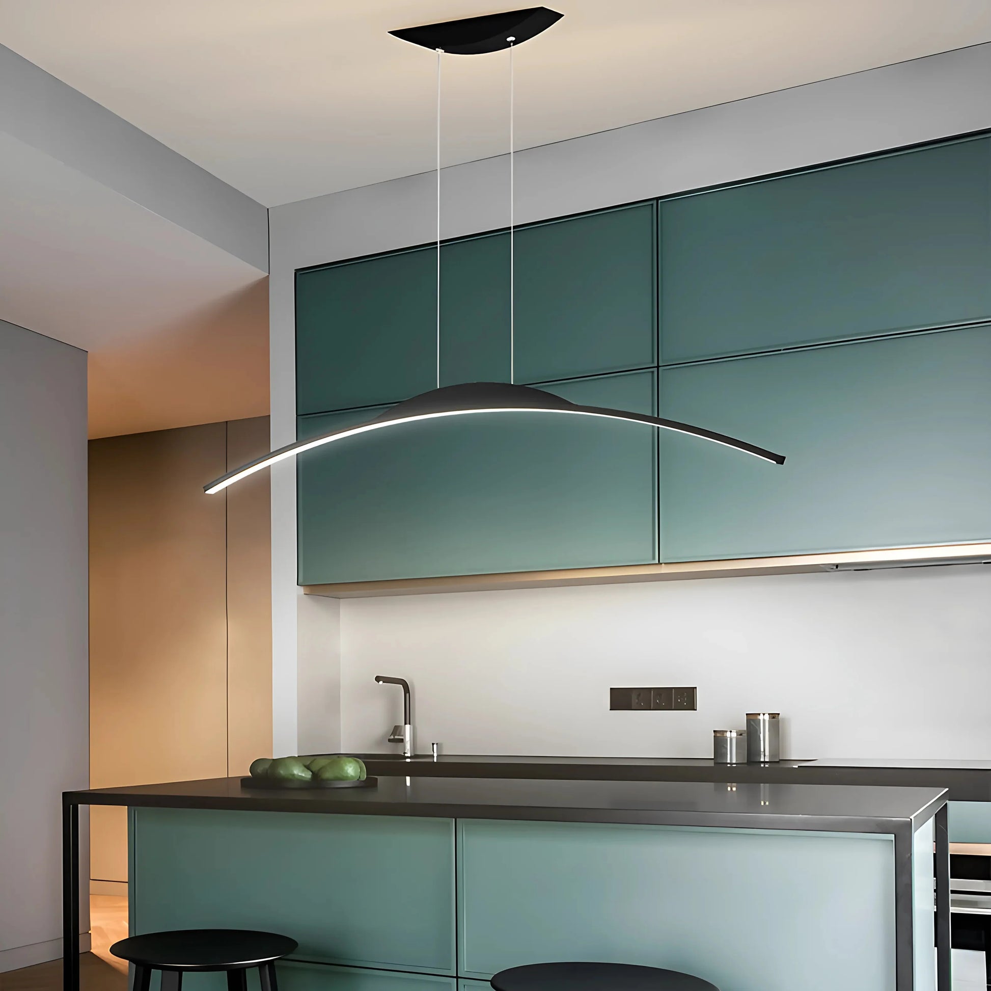Edda Minimalist Black Chandelier - Pendant Lights | Lucera Lighting