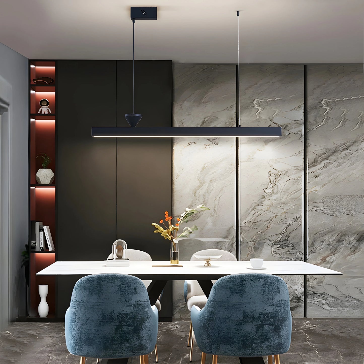 Angelo Minimalistic Black Chandelier for Dining Room - Pendant Lights | Lucera Lighting