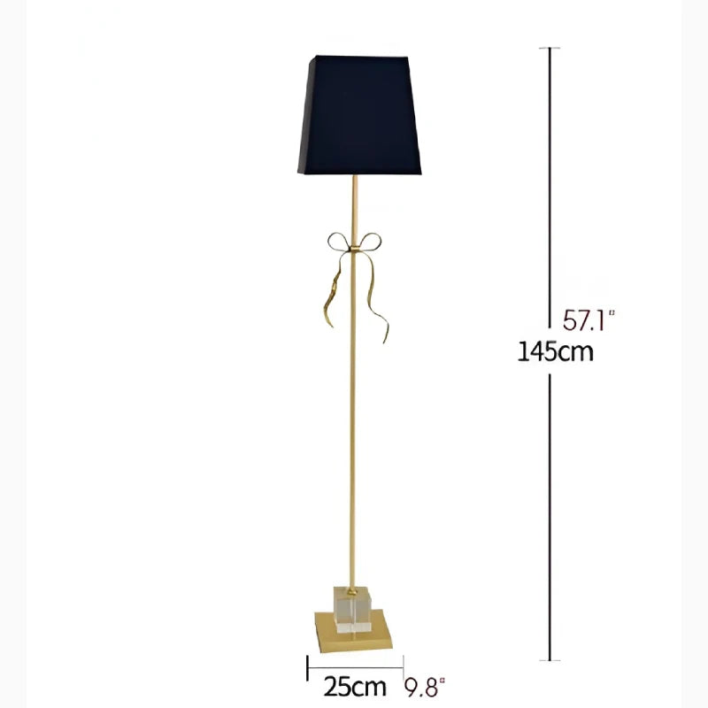 Zircon Retro LED Copper Floor Light with Bow - Lamps | Lucera Lighting