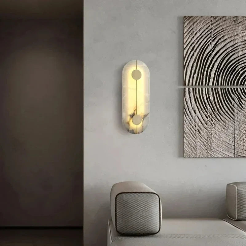 Turret Copper Marble Wall Lamp for Living Room - Wall Lights & Sconces | Lucera Lighting
