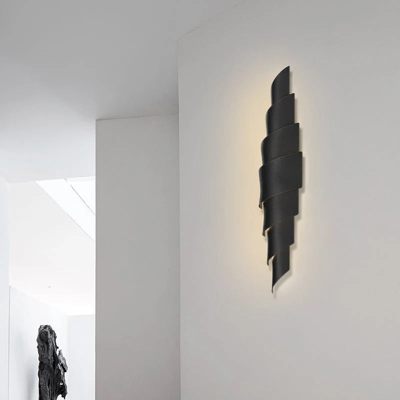Crux Italian Leather Wall Sconce, Black/Brown/Blue - Wall Lights & Sconces | Lucera Lighting