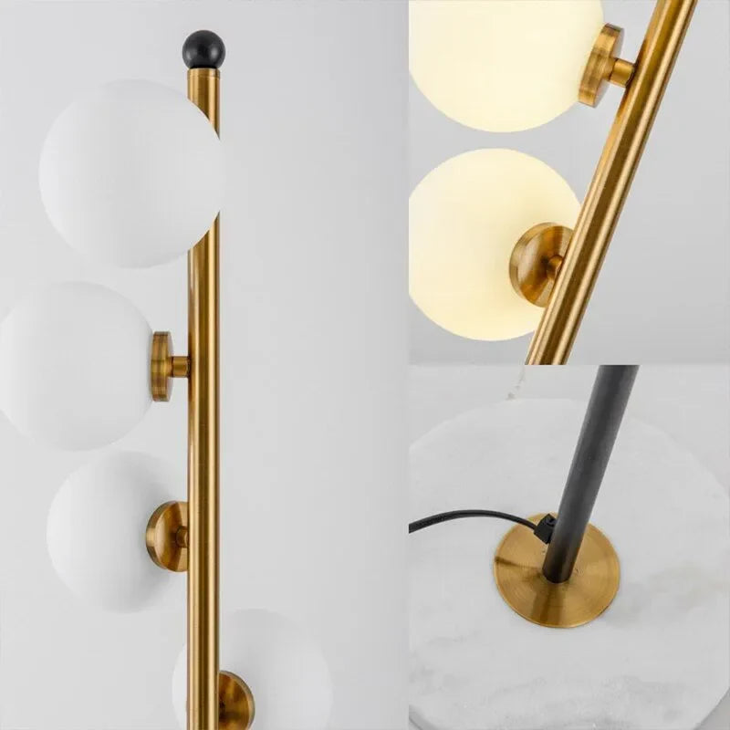 Morganite Spiral Floor Lamp with Glass Balls - Lamps | Lucera Lighting