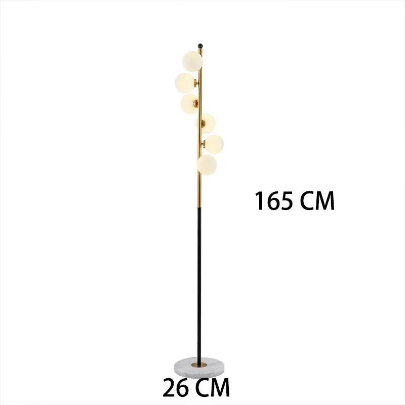 Morganite Spiral Floor Lamp with Glass Balls - Lamps | Lucera Lighting