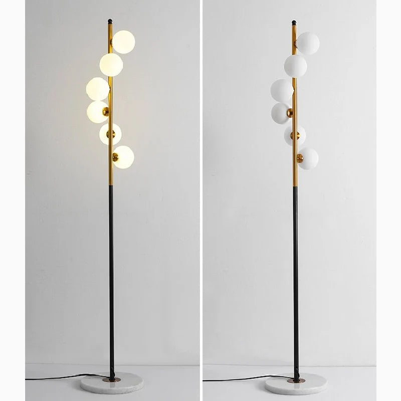 Morganite Spiral Floor Lamp with Glass Balls - Lamps | Lucera Lighting