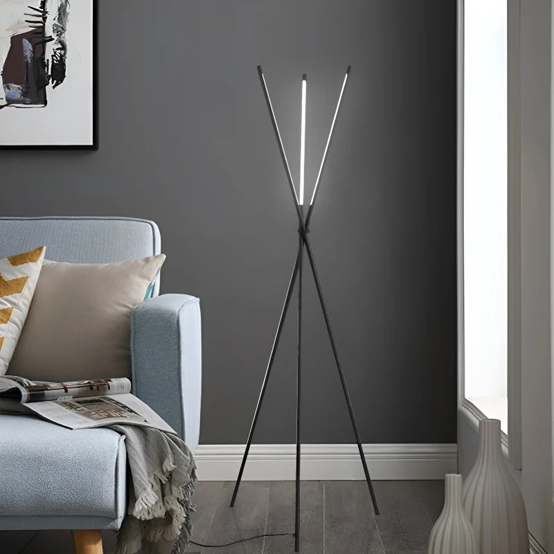 Iolite Post Modern Black LED Minimalistic Floor Lamp - Lamps | Lucera Lighting