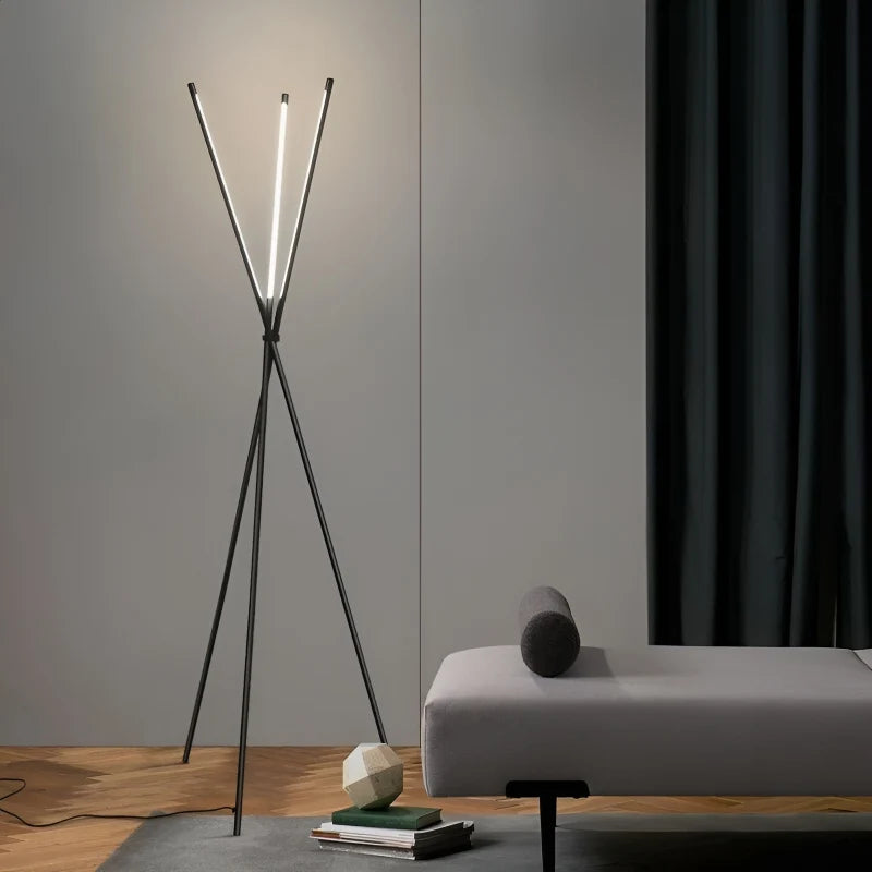 Iolite Post Modern Black LED Minimalistic Floor Lamp - Lamps | Lucera Lighting