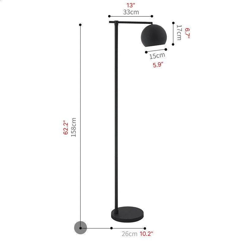 Tanzanite Black and Gold Floor Lamp for Reading - Lamps | Lucera Lighting