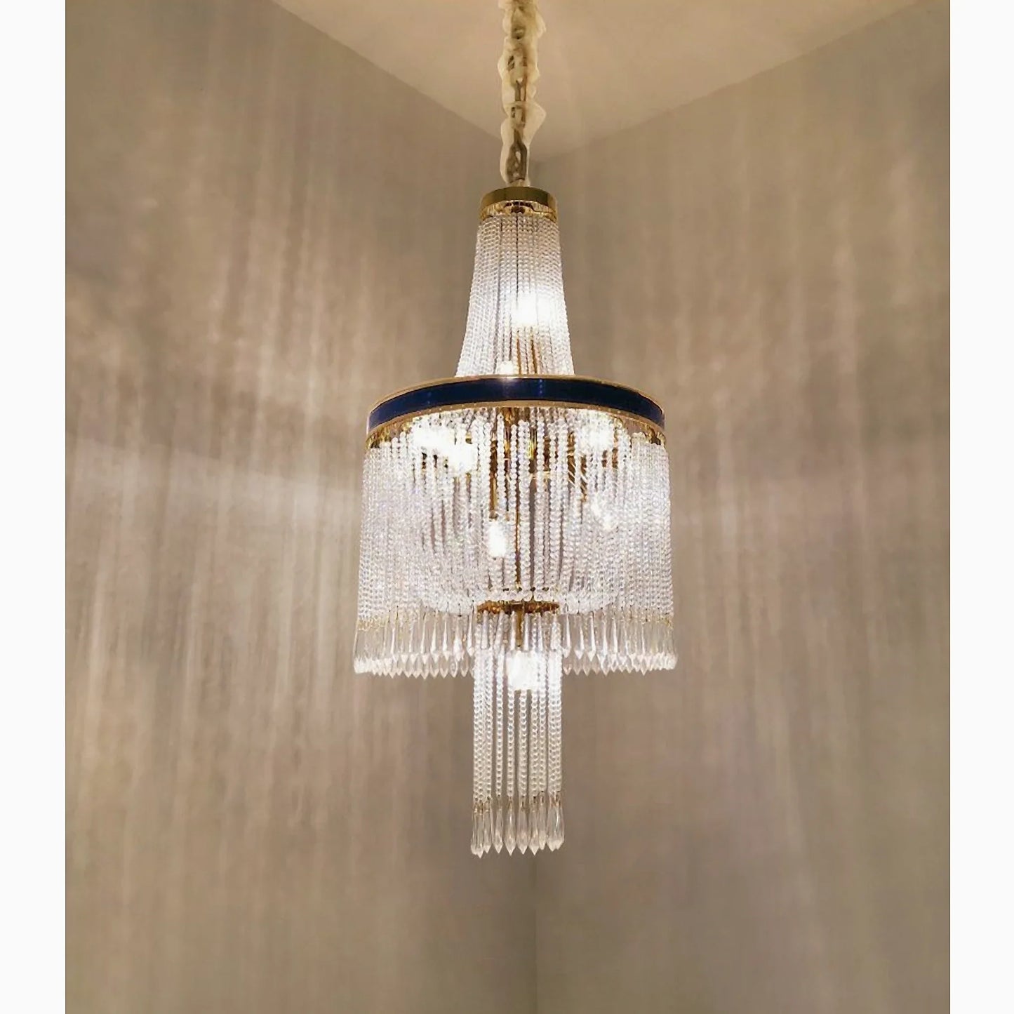 Juniper Large Spiral Crystal Chandelier for Staircase - Chandeliers | Lucera Lighting