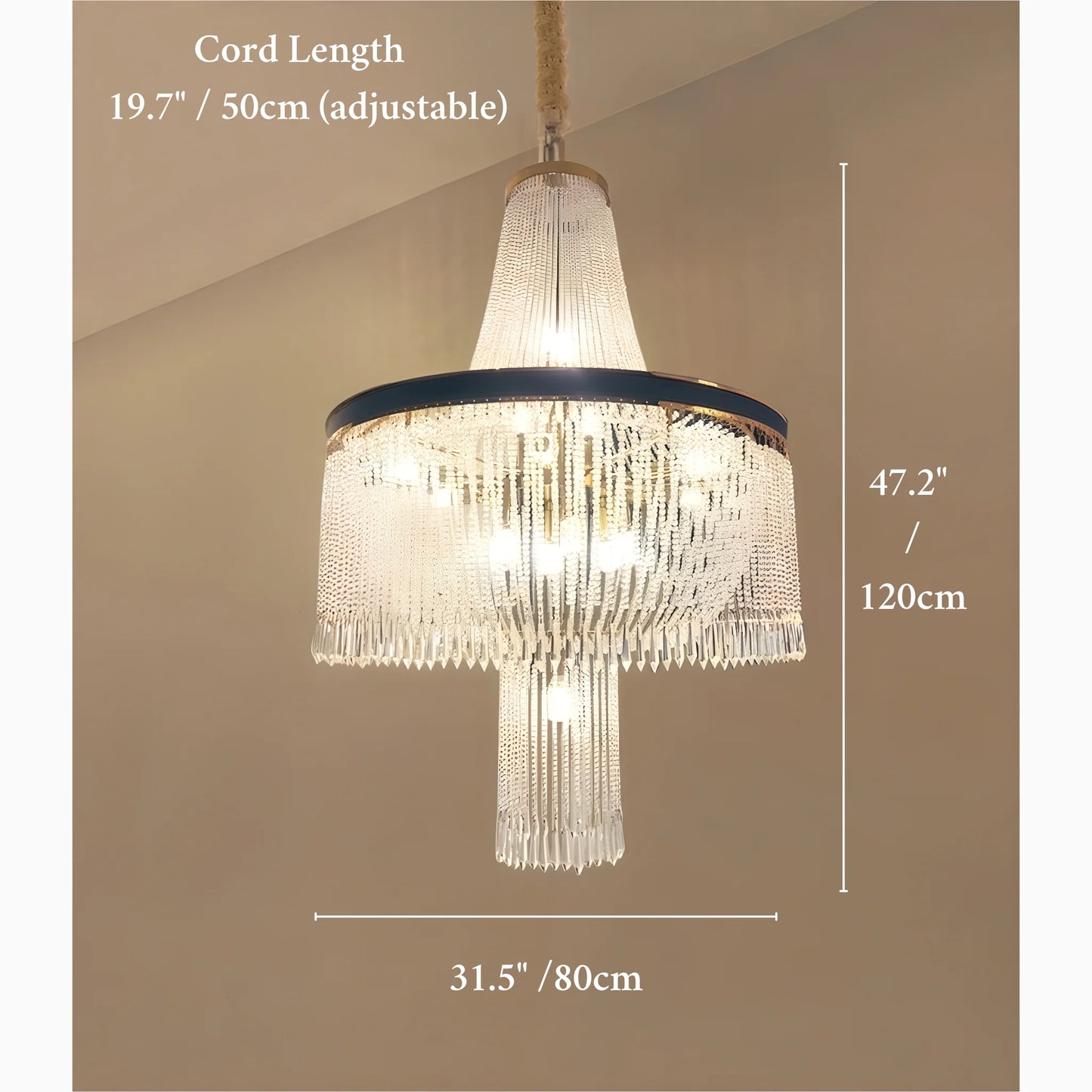 Juniper Large Spiral Crystal Chandelier for Staircase - Chandeliers | Lucera Lighting