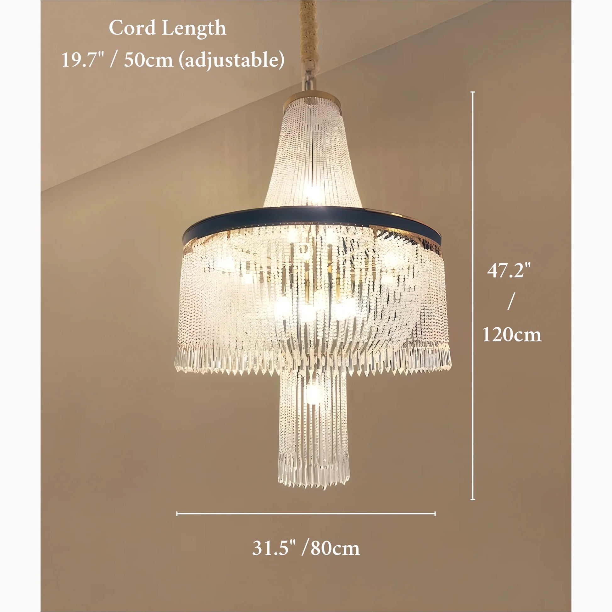 Juniper Large Spiral Crystal Chandelier for Staircase - Chandeliers | Lucera Lighting