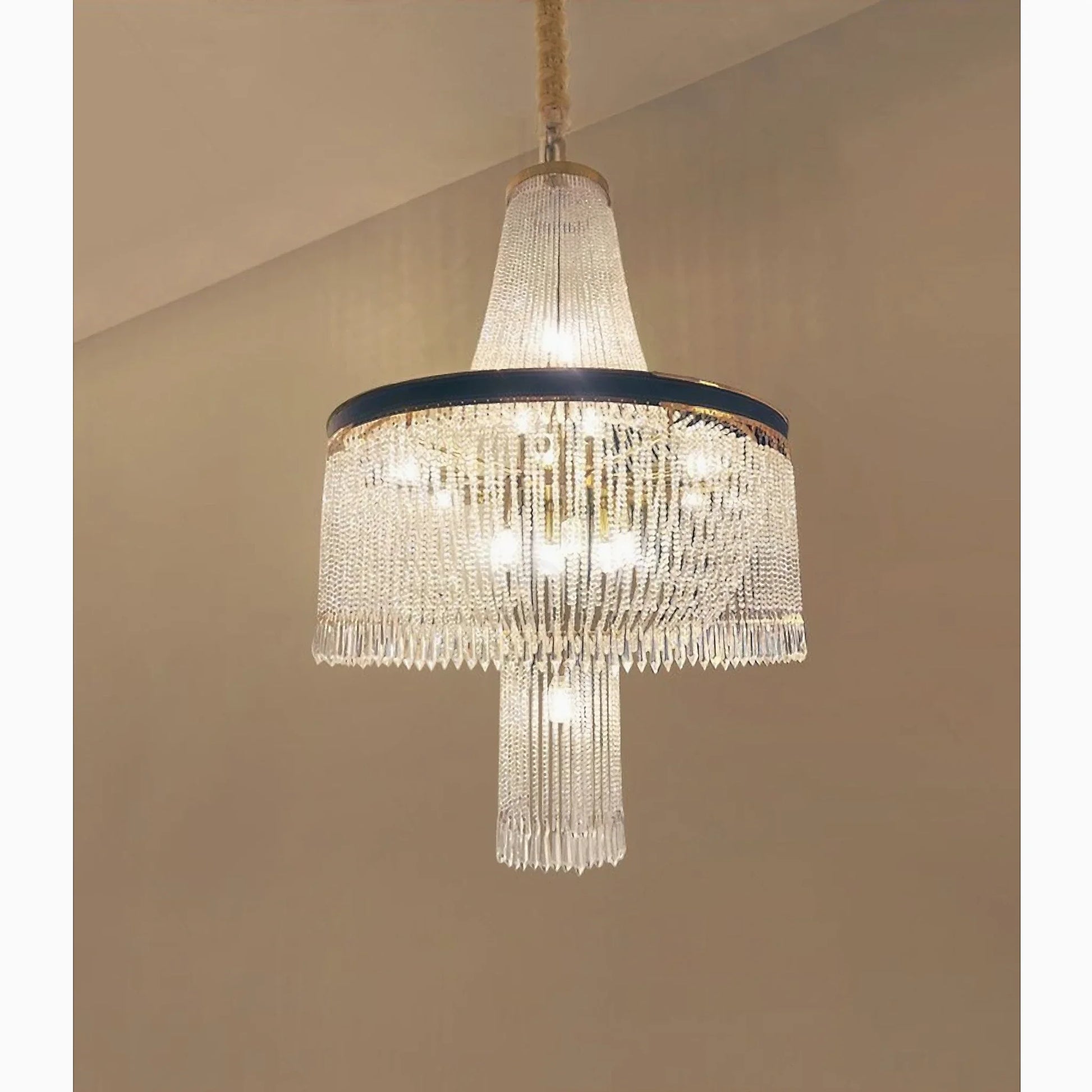 Juniper Large Spiral Crystal Chandelier for Staircase - Chandeliers | Lucera Lighting