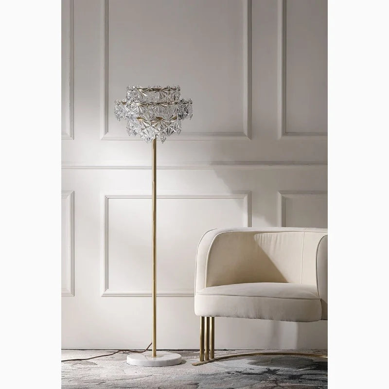 Sunstone Crystal & Marble Floor Lamp - Lamps | Lucera Lighting