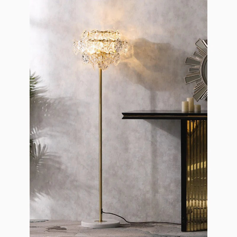 Sunstone Crystal & Marble Floor Lamp - Lamps | Lucera Lighting