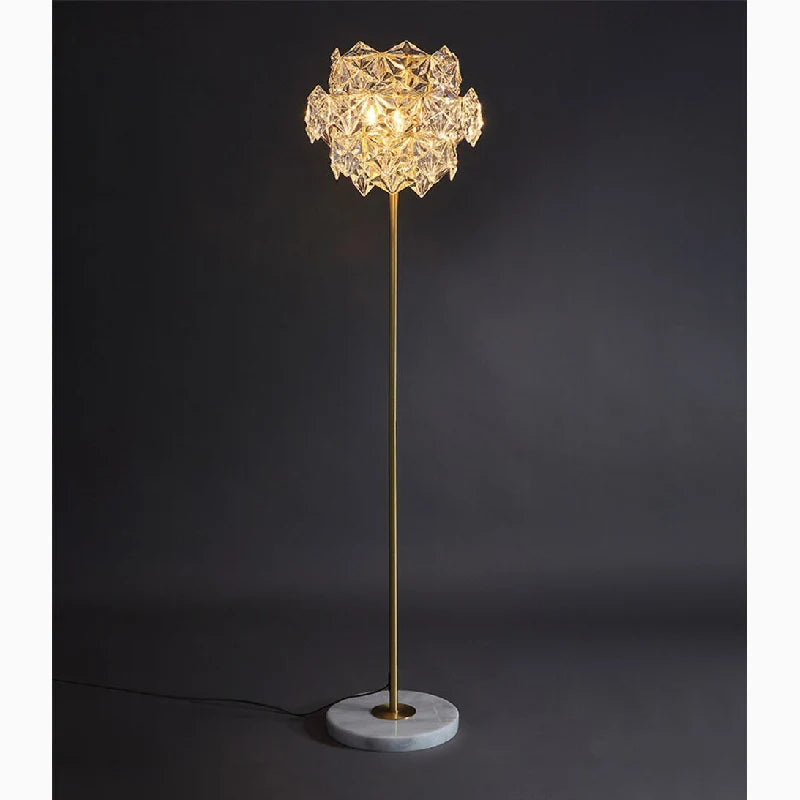 Sunstone Crystal & Marble Floor Lamp - Lamps | Lucera Lighting