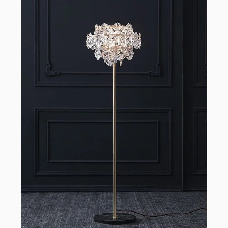Sunstone Crystal & Marble Floor Lamp - Lamps | Lucera Lighting