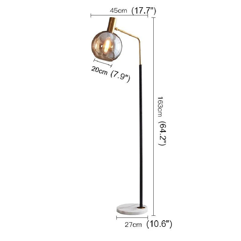 Cerise Gold Glass Luxury Floor Lamp - Lamps | Lucera Lighting