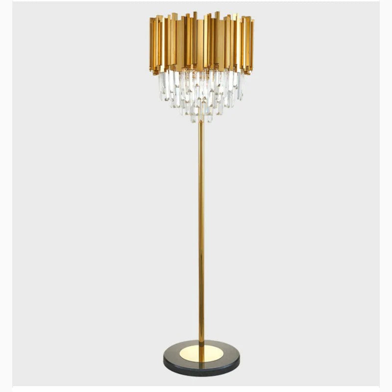 Cobalt Crystal Gold Stainless Steel Modern Floor Lamp - Lamps | Lucera Lighting