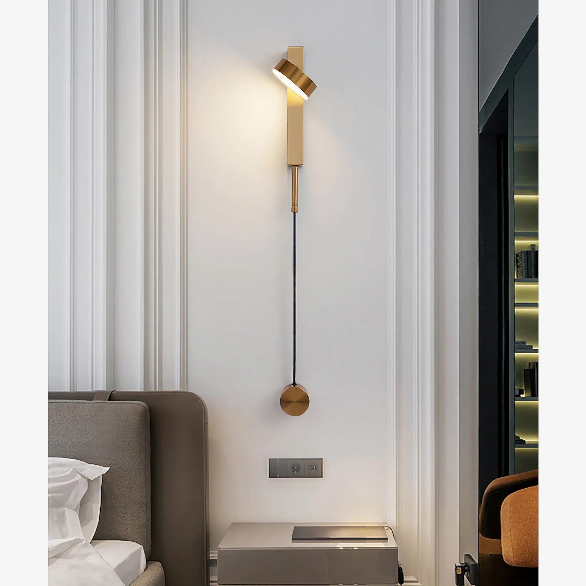 Ritardando Black/Gold Rotating LED Wall Sconce - Wall Lights & Sconces | Lucera Lighting