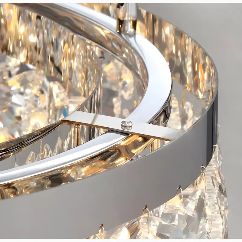 Hlin Chrome Rectangular Crystal LED Chandelier - Chandeliers | Lucera Lighting