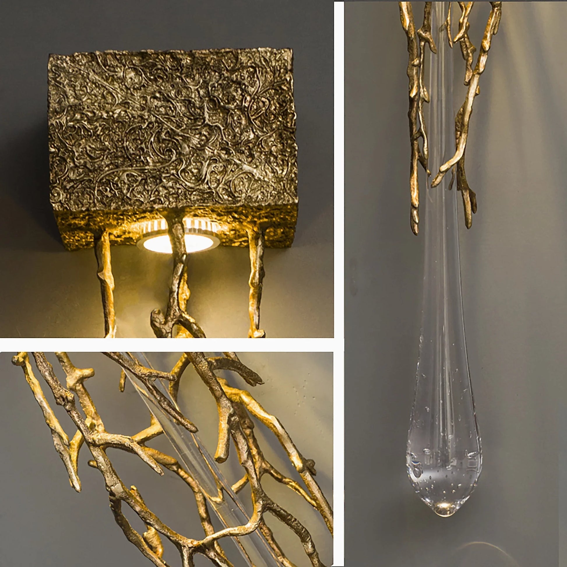 Rallentando LED Crystal Copper Wall Lamp - Wall Lights & Sconces | Lucera Lighting