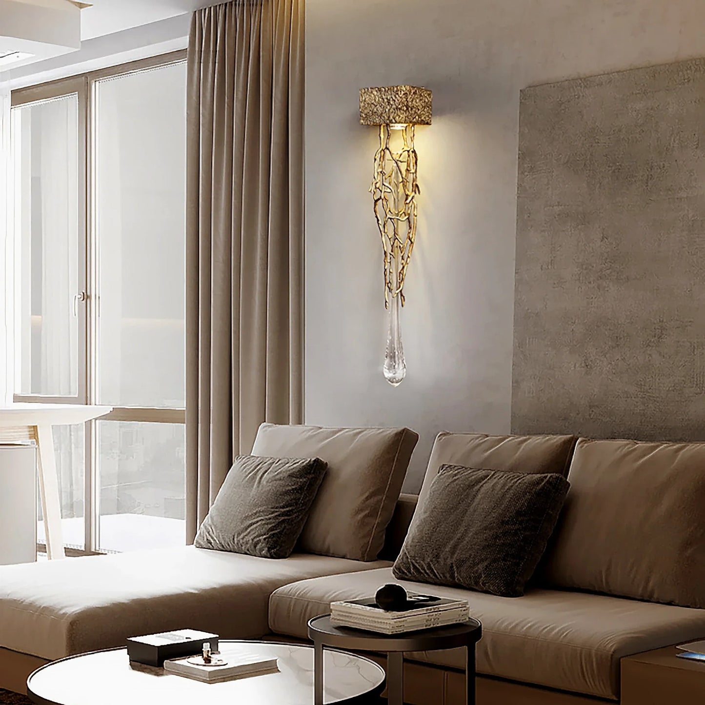 Rallentando LED Crystal Copper Wall Lamp - Wall Lights & Sconces | Lucera Lighting