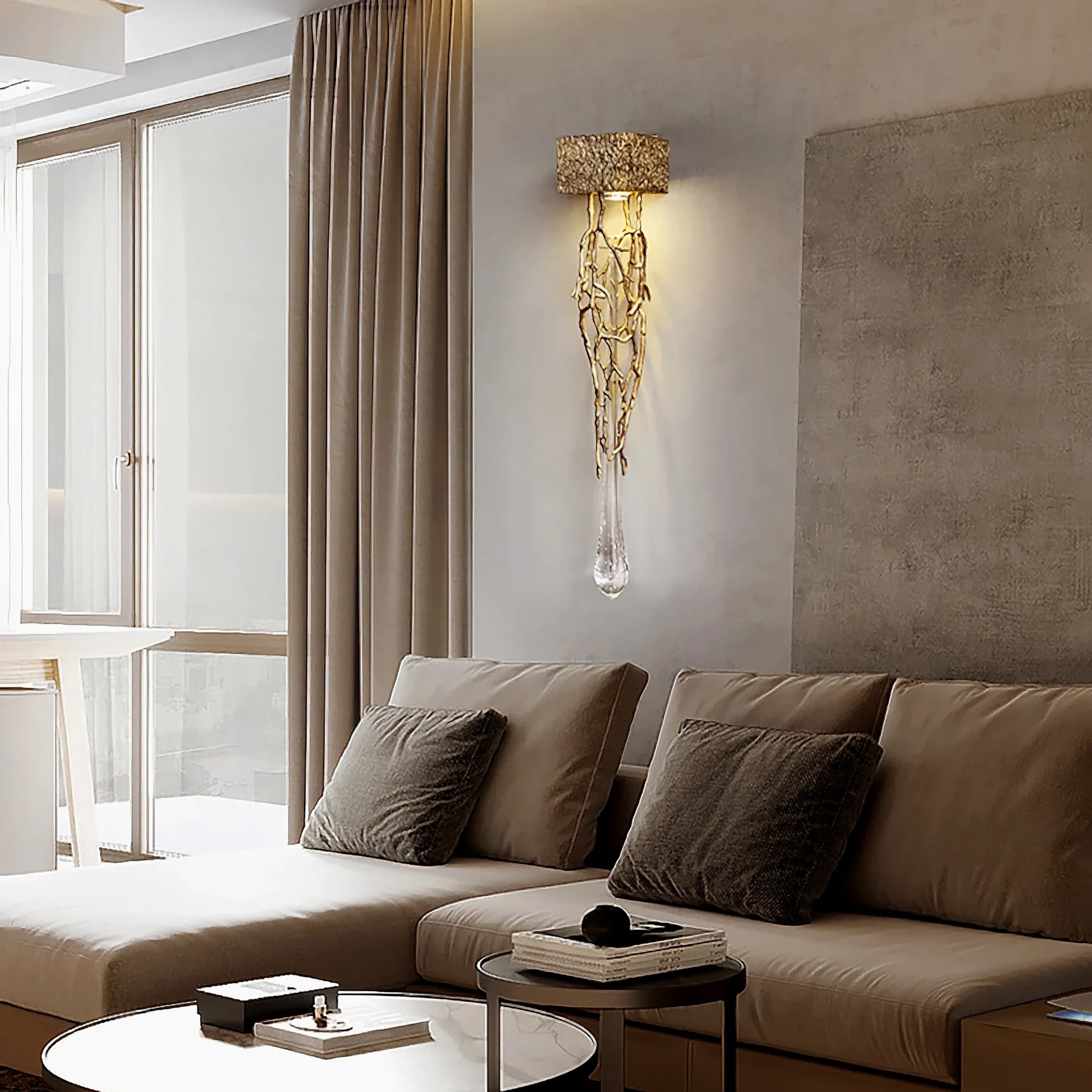 Rallentando LED Crystal Copper Wall Lamp - Wall Lights & Sconces | Lucera Lighting