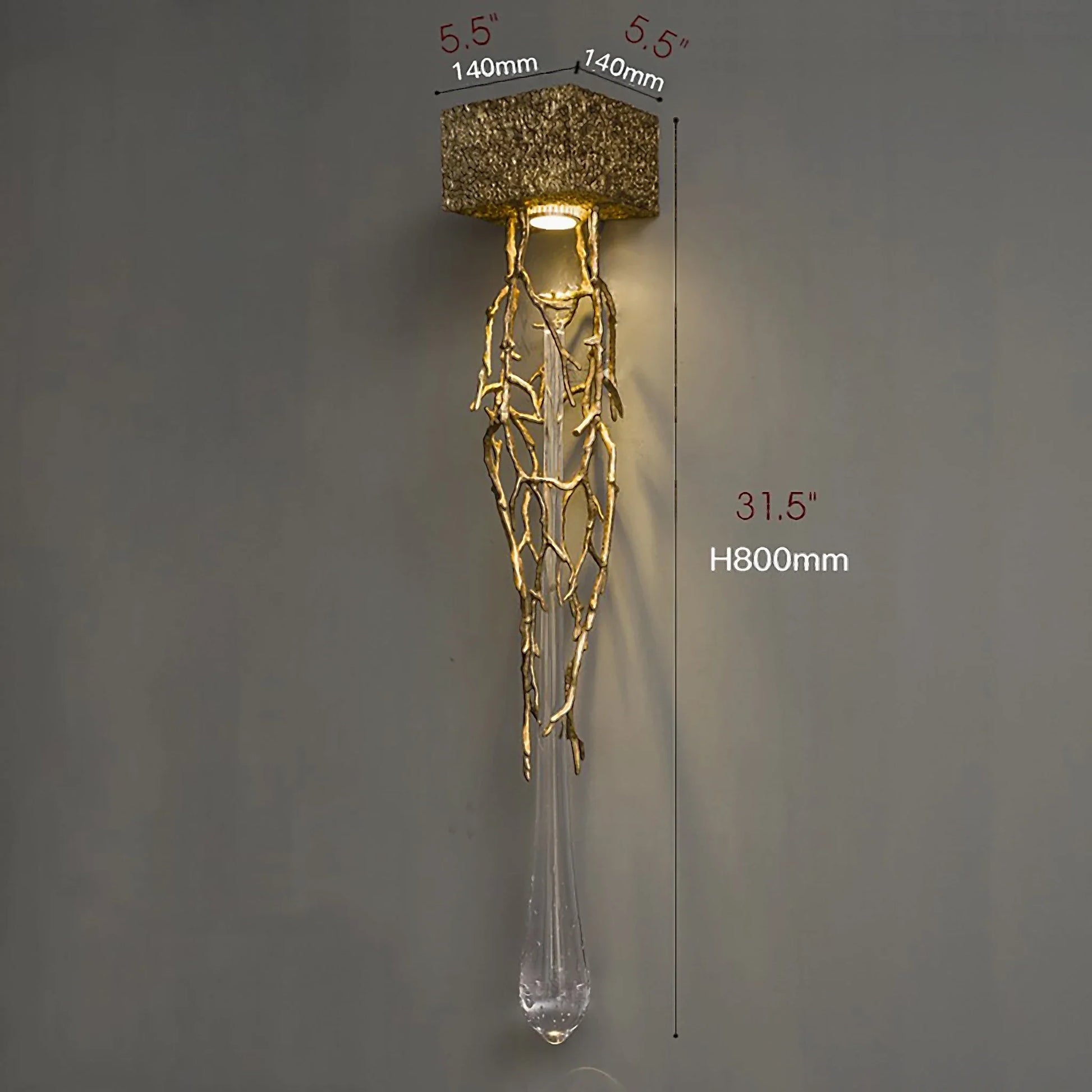 Rallentando LED Crystal Copper Wall Lamp - Wall Lights & Sconces | Lucera Lighting