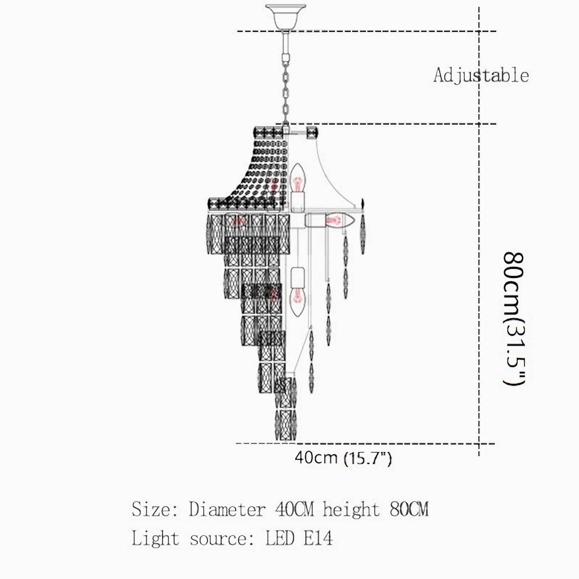 Dahlia Duplex Spiral Crystal Stairway Chandelier - Chandeliers | Lucera Lighting