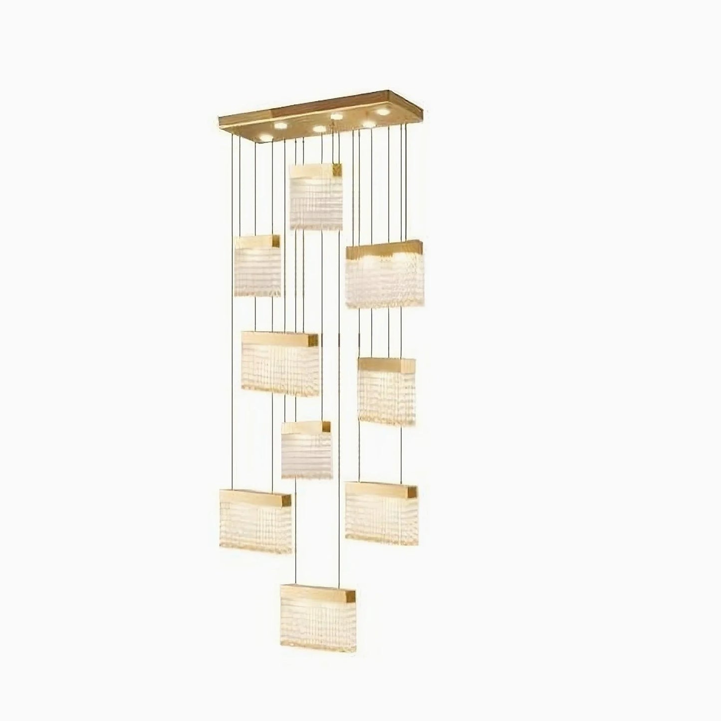 Keld Crystal Blocks LED Ceiling Chandelier - Chandeliers | Lucera Lighting