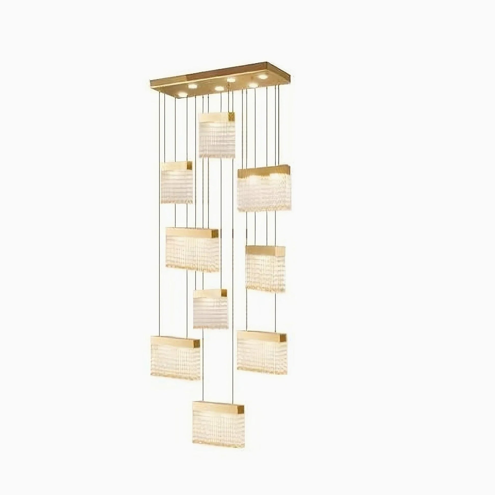 Keld Crystal Blocks LED Ceiling Chandelier - Chandeliers | Lucera Lighting