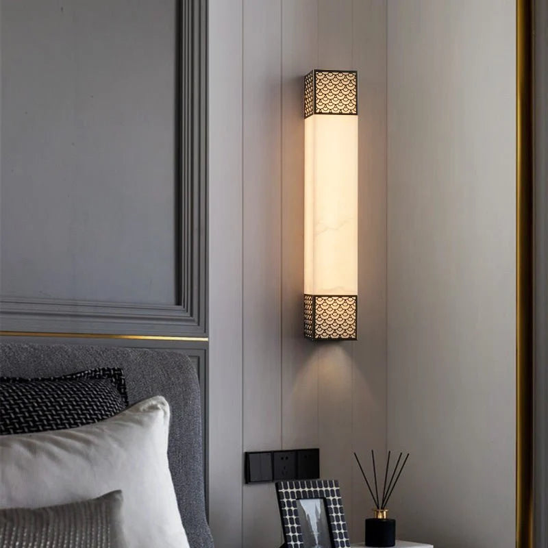 Astragal Marble Wall Lamp in Traditional Chinese Style - Wall Lights & Sconces | Lucera Lighting
