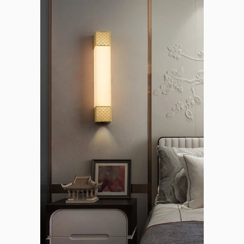 Astragal Marble Wall Lamp in Traditional Chinese Style - Wall Lights & Sconces | Lucera Lighting