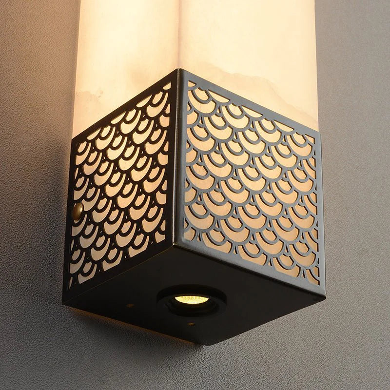 Astragal Marble Wall Lamp in Traditional Chinese Style - Wall Lights & Sconces | Lucera Lighting