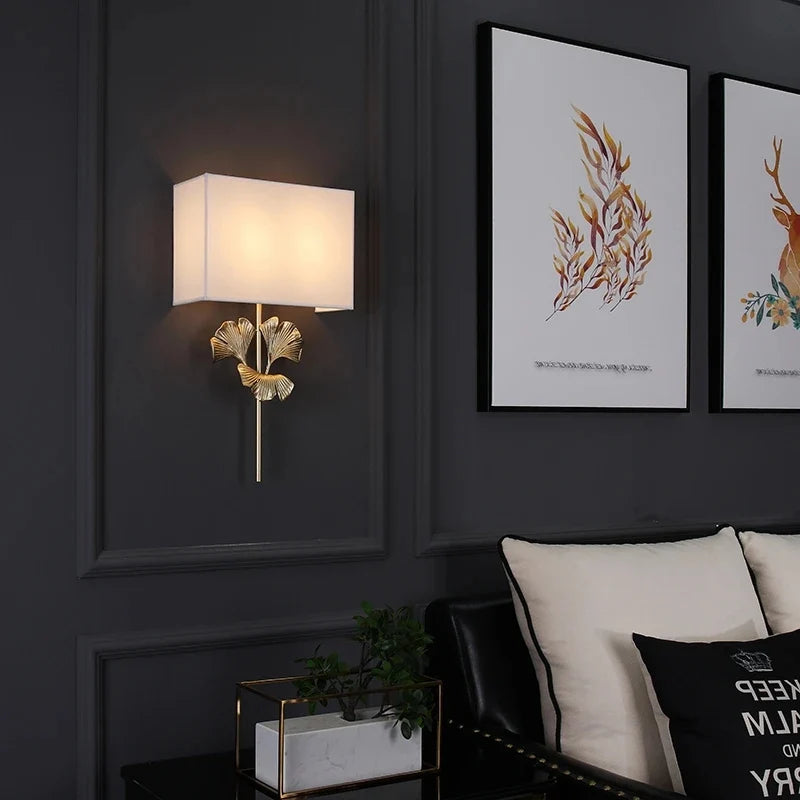 Oblique Modern Ginkgo Leaf Wall Lamp - Wall Lights & Sconces | Lucera Lighting