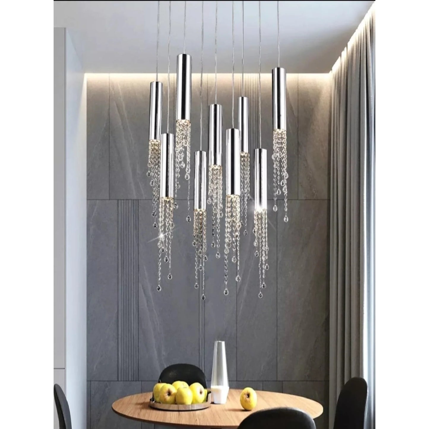 Basalt Hanging Crystal Light Fixture - Chandeliers | Lucera Lighting
