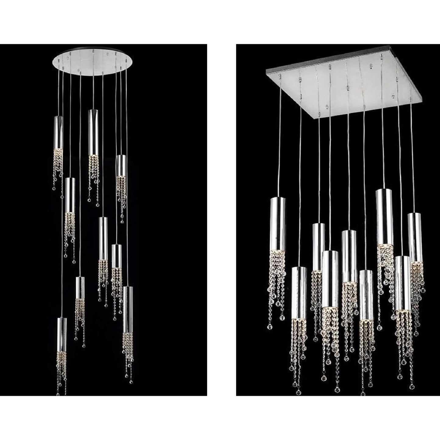 Basalt Hanging Crystal Light Fixture - Chandeliers | Lucera Lighting