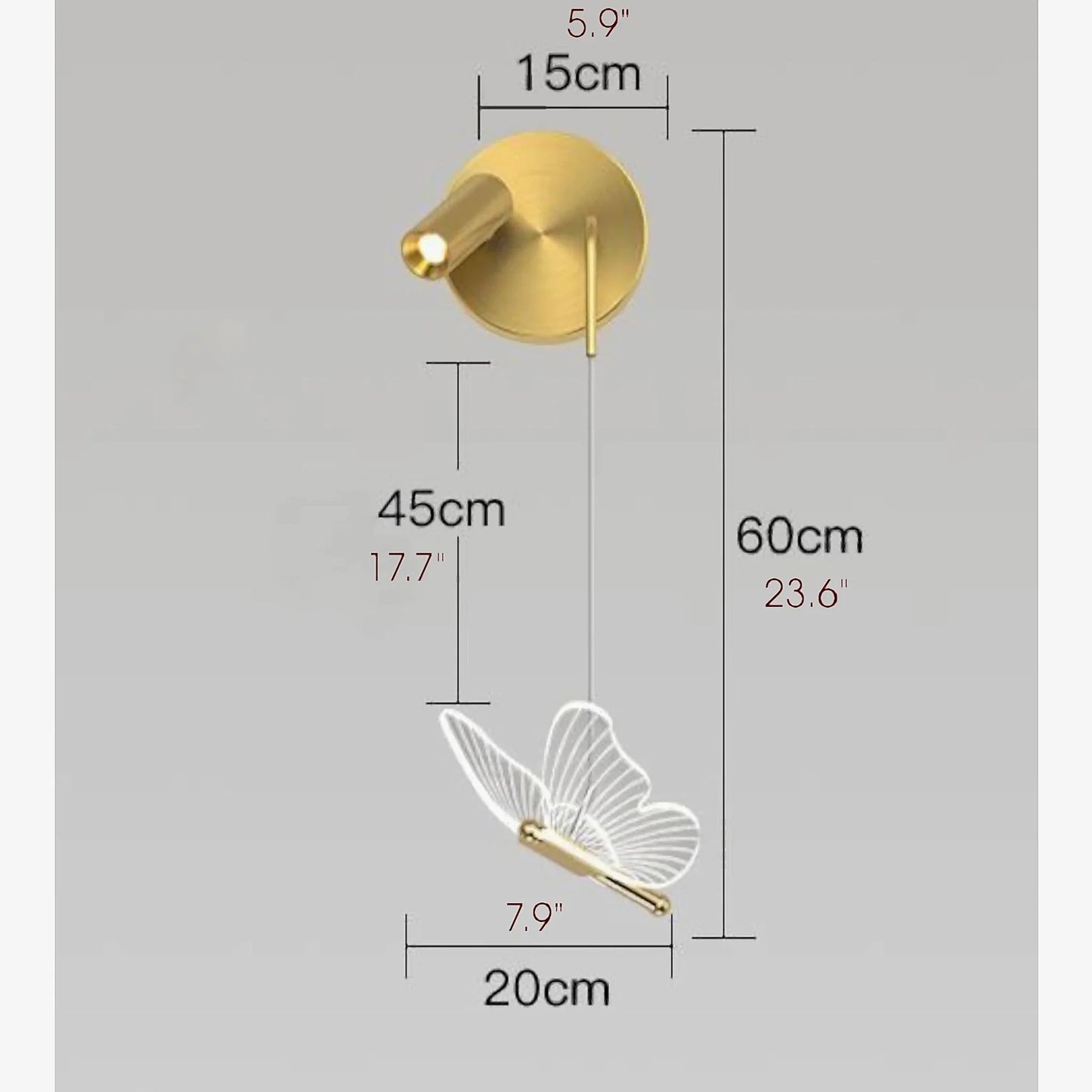 Piena Butterfly Bedside Wall Lamp for Kids Room - Pendant Lights | Lucera Lighting