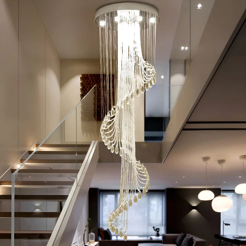 Hazel Spiral Crystal LED Chandelier - Chandeliers | Lucera Lighting