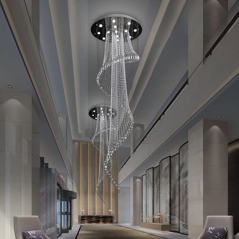 Hazel Spiral Crystal LED Chandelier - Chandeliers | Lucera Lighting