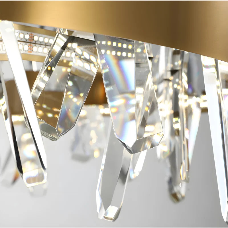 Arte Gold Rectangle Crystal Chandelier - Pendant Lights | Lucera Lighting